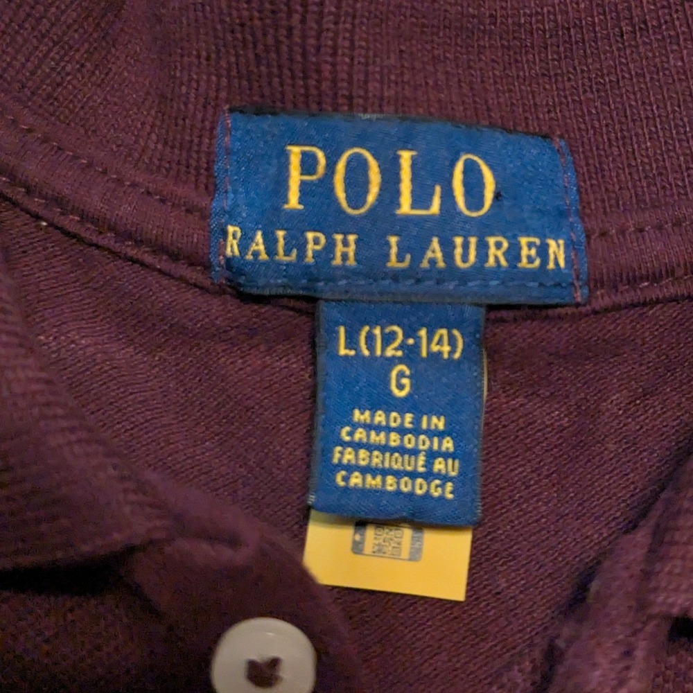 Polo Ralph Lauren Shirt Dress Kid Girls Sz L 12-14 Burgundy Pink Lot of 2 School - Picture 6 of 10